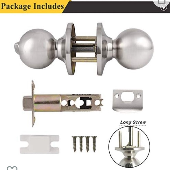 NIB Brushed Nickel Door knobs keyless privacy lock interior - Picture 3 of 7